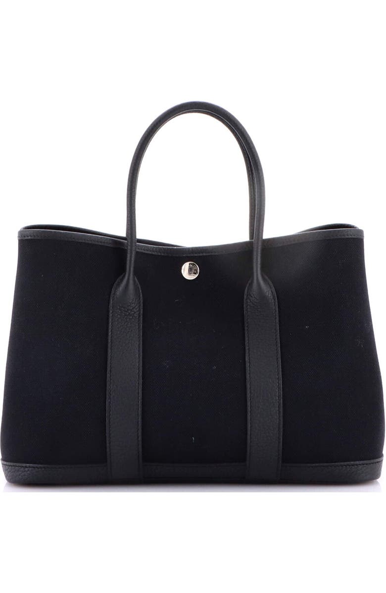 Pre-Owned Hermes Garden Party Tote Toile and Leather 30, Alternate, color, Noir