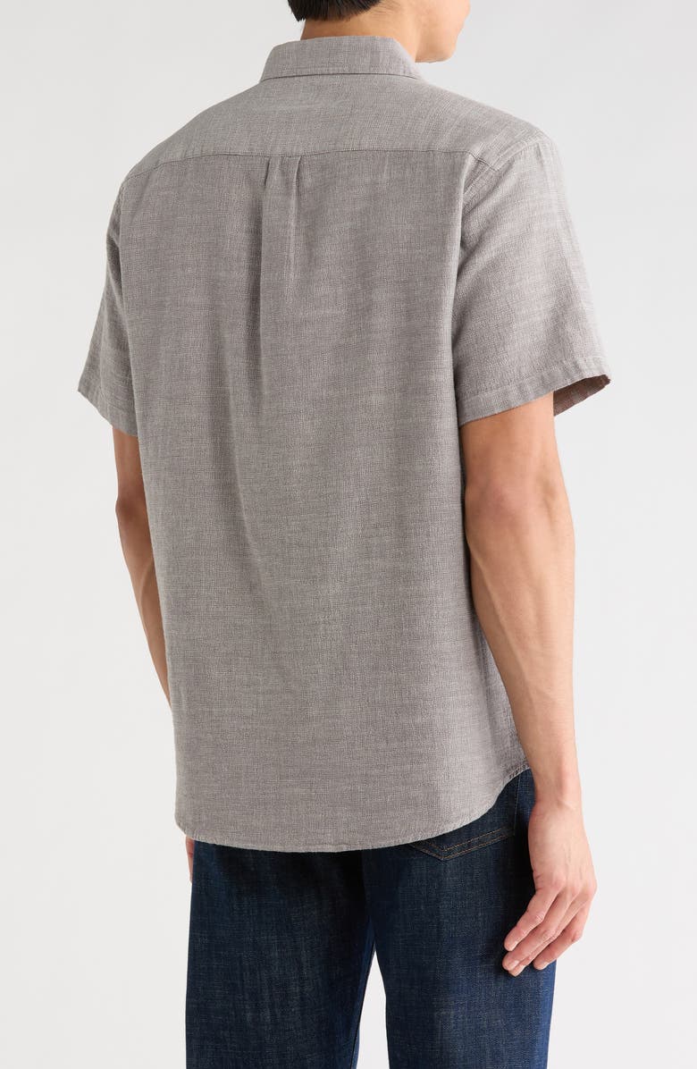 Lucky Brand San Gabriel Short Sleeve Cotton Button-Up Shirt, Alternate, color, Volcanic Glass