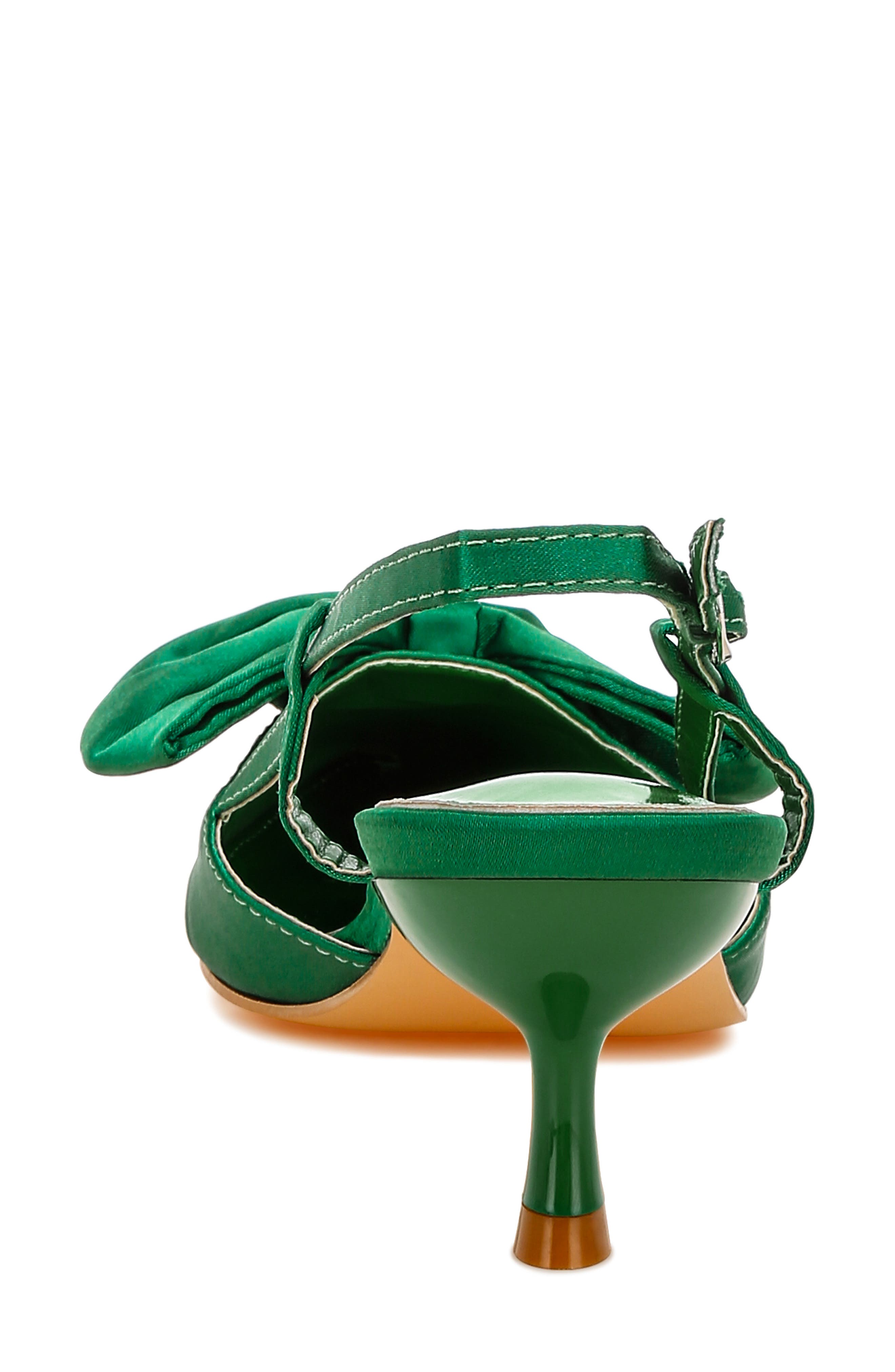 LONDON RAG Okshak Bow Pointed Toe Slingback Satin Pump, Alternate, color, 