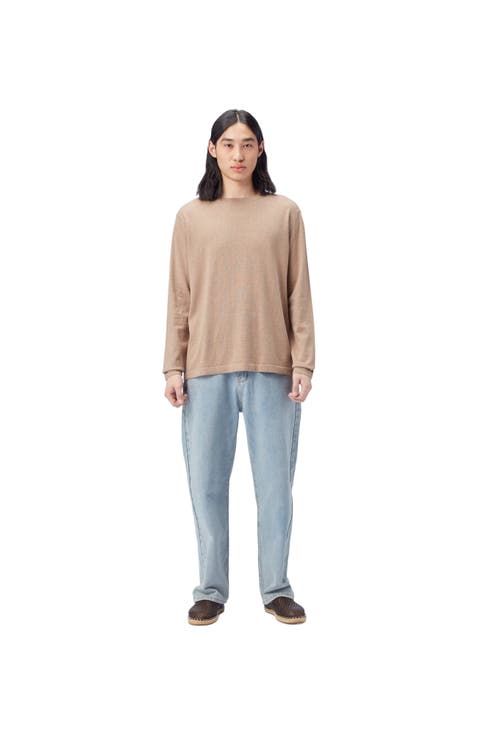 Men's Crewneck Cotton Silk Cashmere Blend Sweater