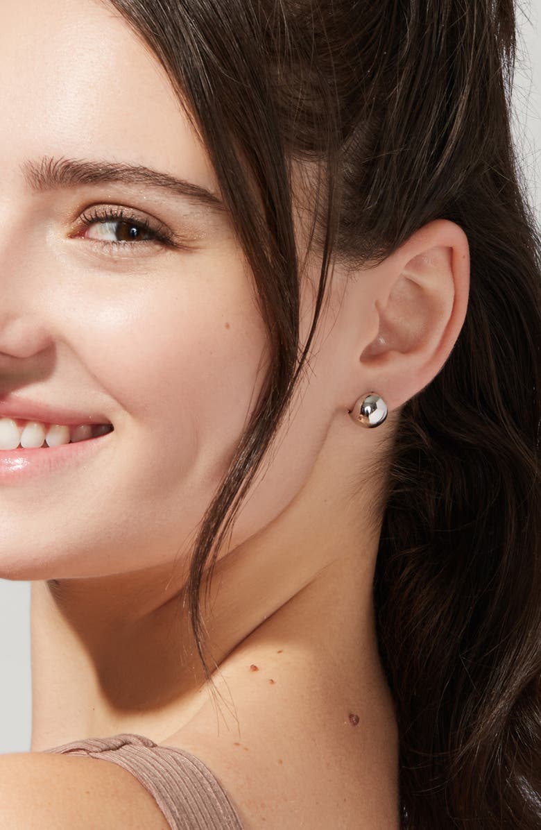 Ana Luisa Mini Abby Sphere Huggie Hoop Earrings, Alternate, color, Silver