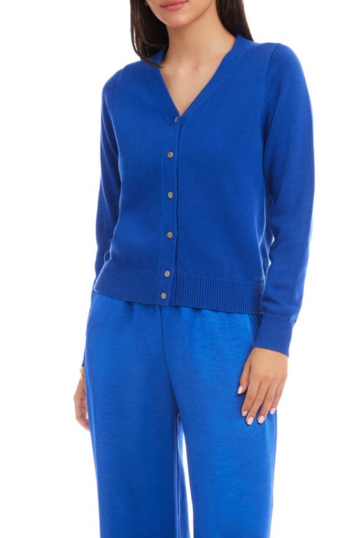 Karen Kane V-neck Cardigan In Blue