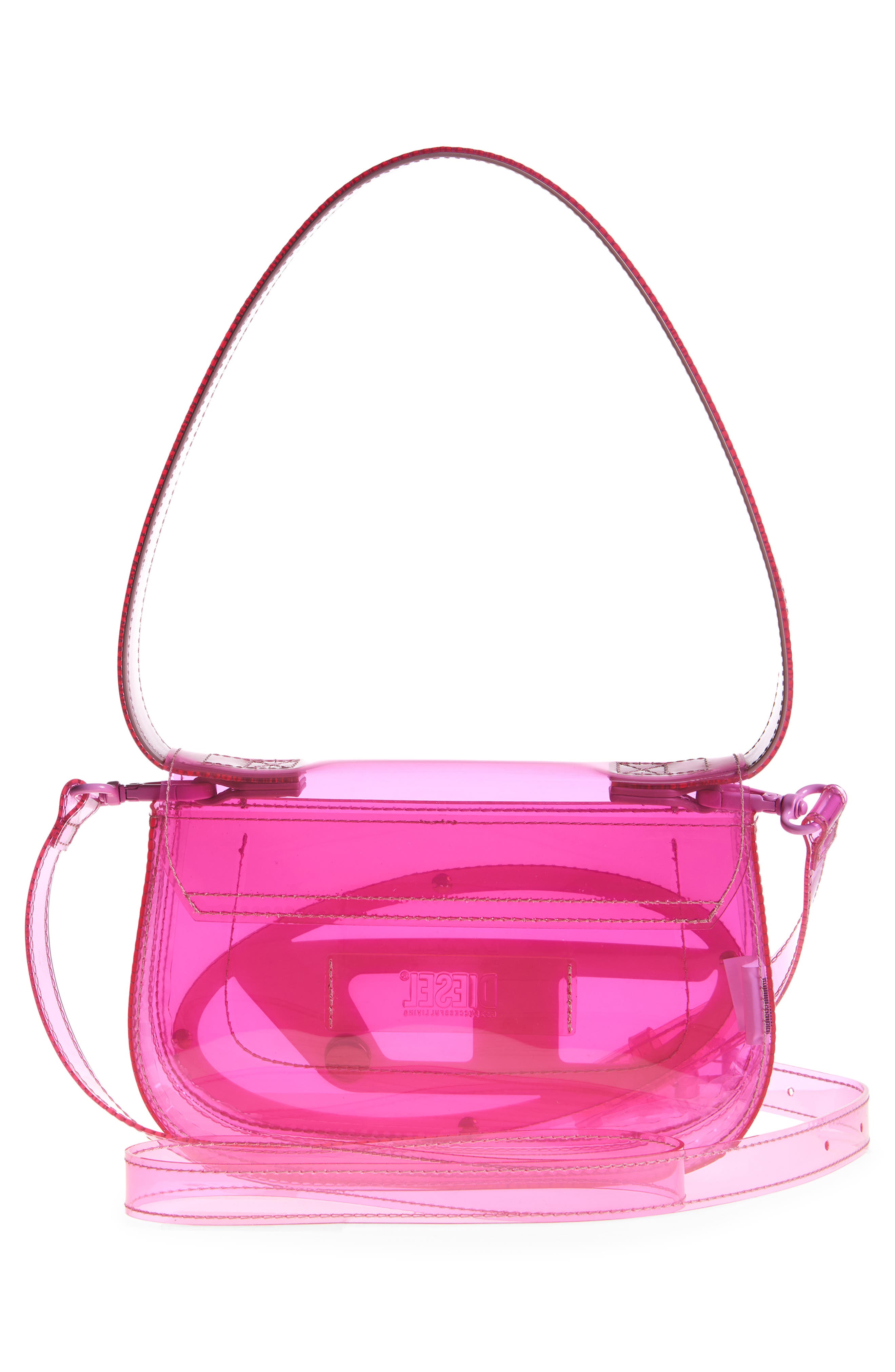 DIESEL<sup>®</sup> 1DR Logo Clear Shoulder Bag, Alternate, color, Pink