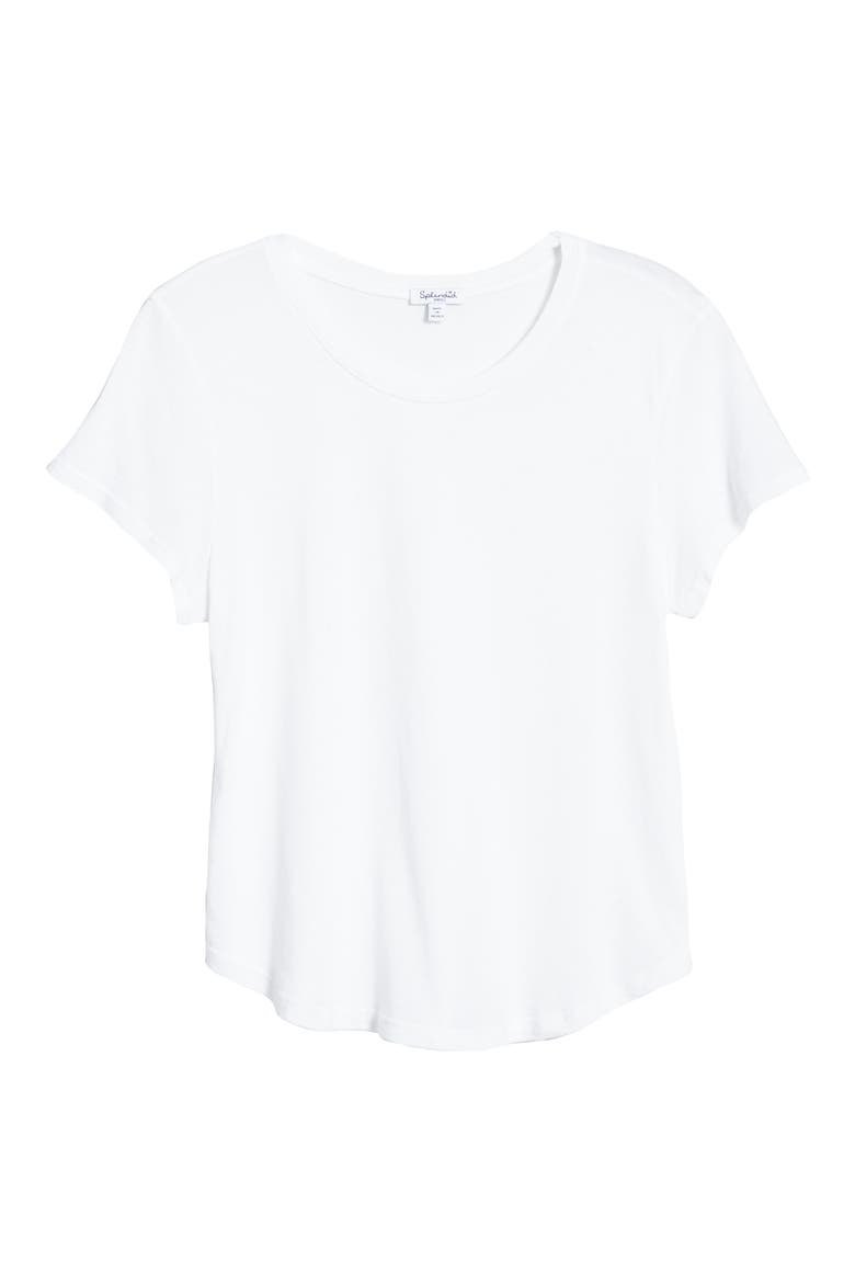 Abbie Crewneck Cotton Blend Tee, Alternate, color, WHITE