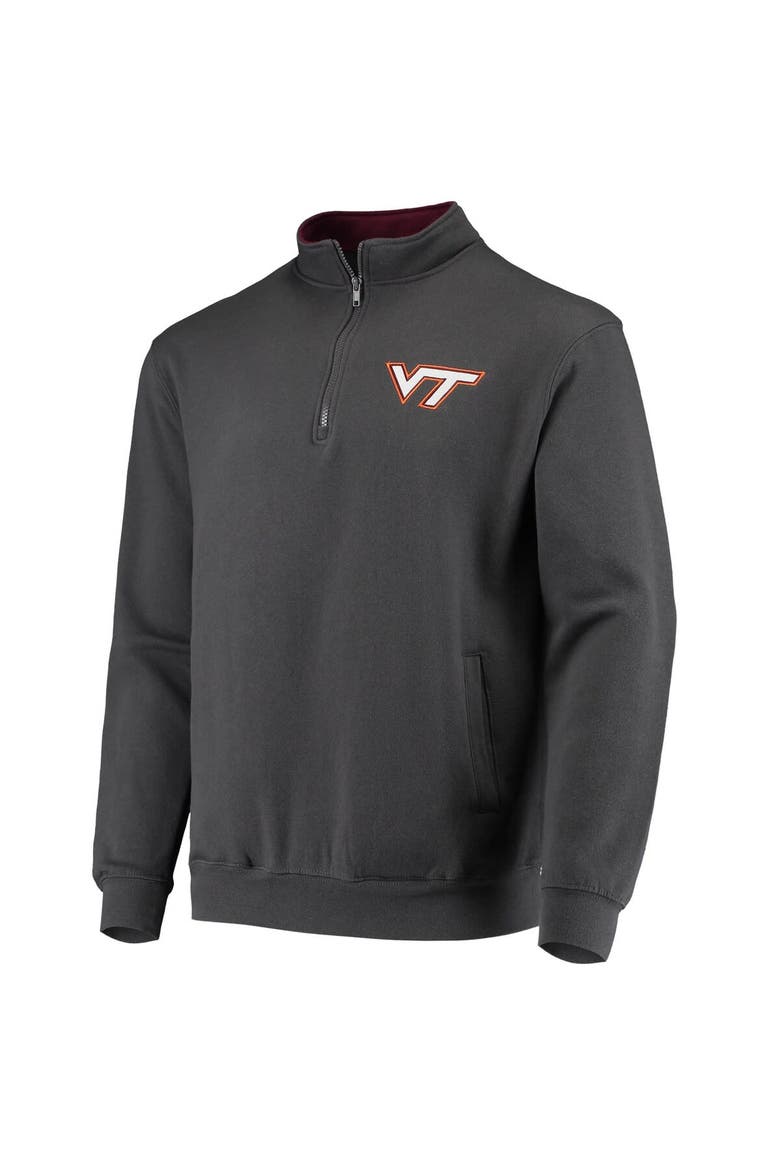 Men's Colosseum Charcoal Virginia Tech Hokies Tortugas Logo Quarter-Zip Jacket, Alternate, color, Charcoal
