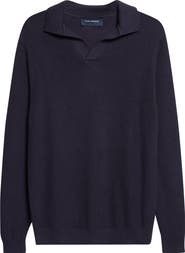 Thom Sweeney Skipper Long Sleeve Cotton Polo