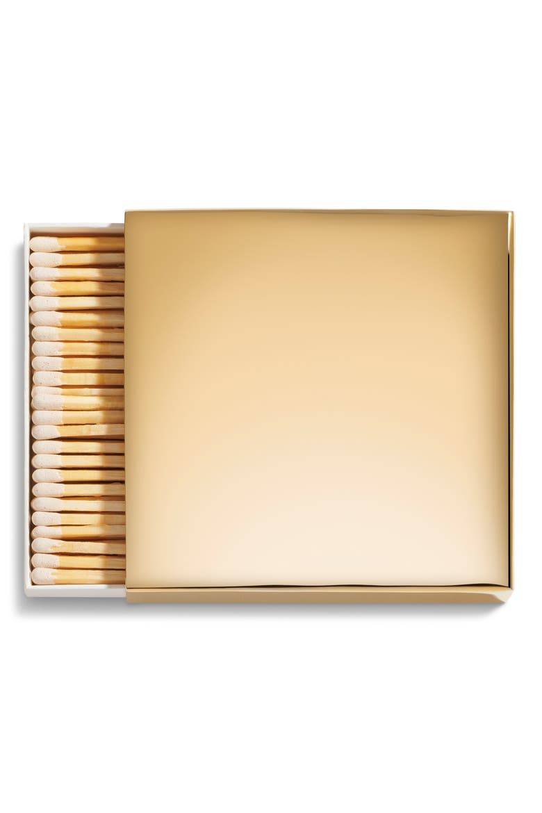 Square Match Sleeve & Matches, Alternate, color, GOLD