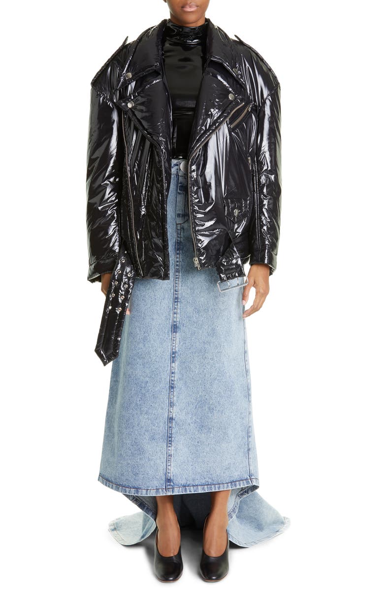 Vaquera Denim Maxi Skirt with Train, Alternate, color,