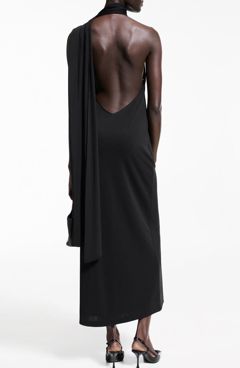 MANGO Asymmetric Drape Maxi Dress, Alternate, color,