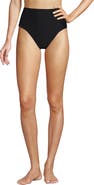 Lands' End Ribbed Smoothing High Waisted Bikini Bottoms