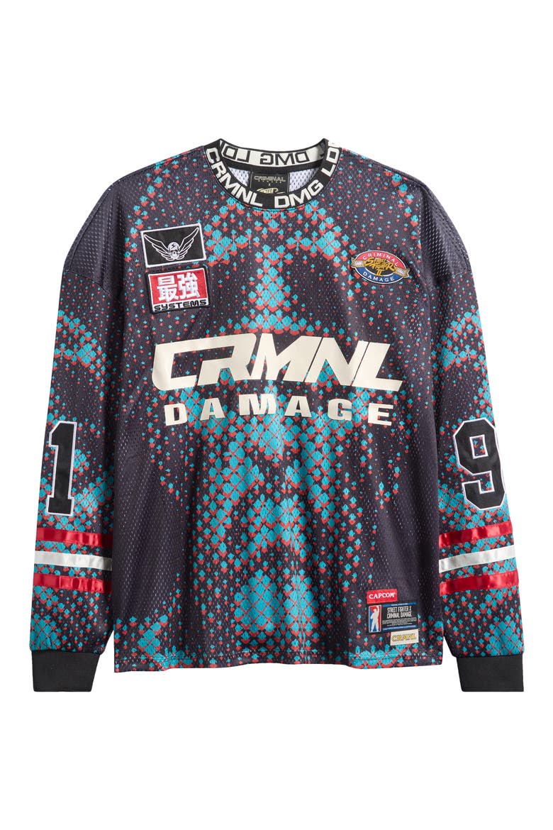 M Bison Mesh Football Jersey, Main, color, BLUE MULTI