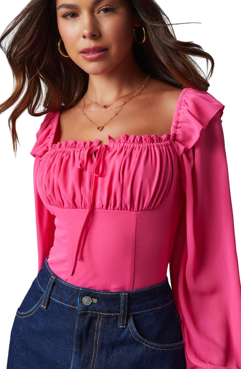 VICI Collection Julie Ruffle Shoulder Crop Top, Alternate, color, 