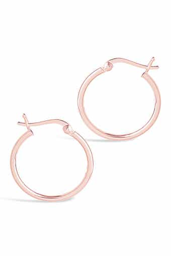 14K Rose Gold Plated Sterling Silver 0.75" Hoop Earrings