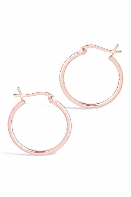 Sterling Forever 14K Rose Gold Plated Sterling Silver 0.75" Hoop Earrings
