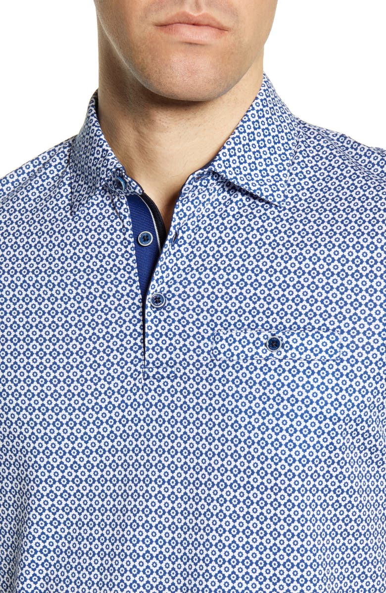 Ted Baker London Geometric Print Slim Fit Polo, Alternate, color, 