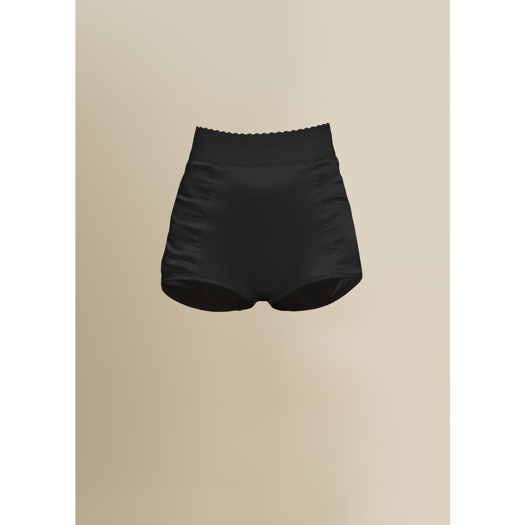 Contessa Mills Seraphim Satin Stretch-fit Knickers In Black