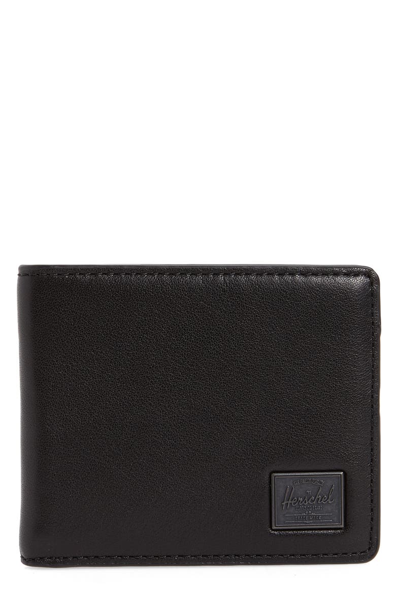 Herschel Supply Co Hank RFID Leather Wallet, Main, color, BLACK