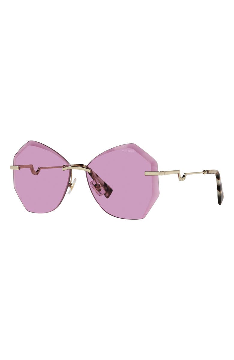 Miu Miu 60mm Irregular Sunglasses, Alternate, color, 