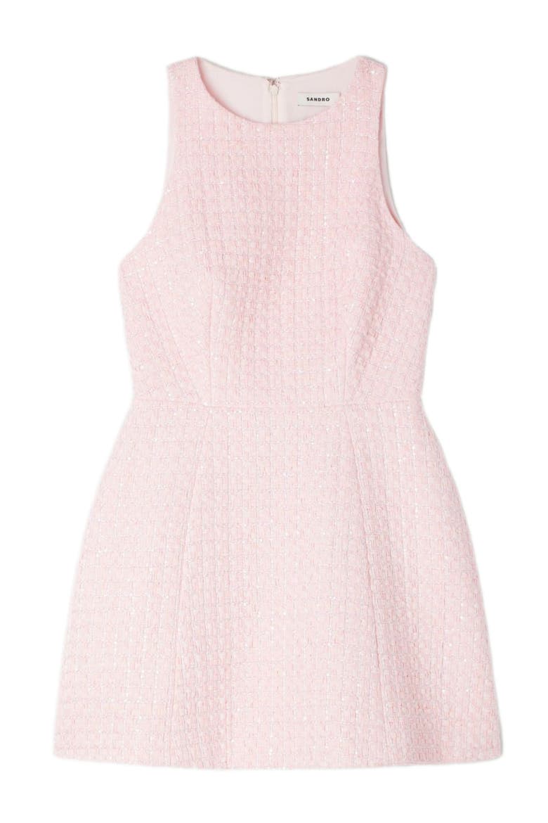 Sequin tweed short dress, Main, color, Pink