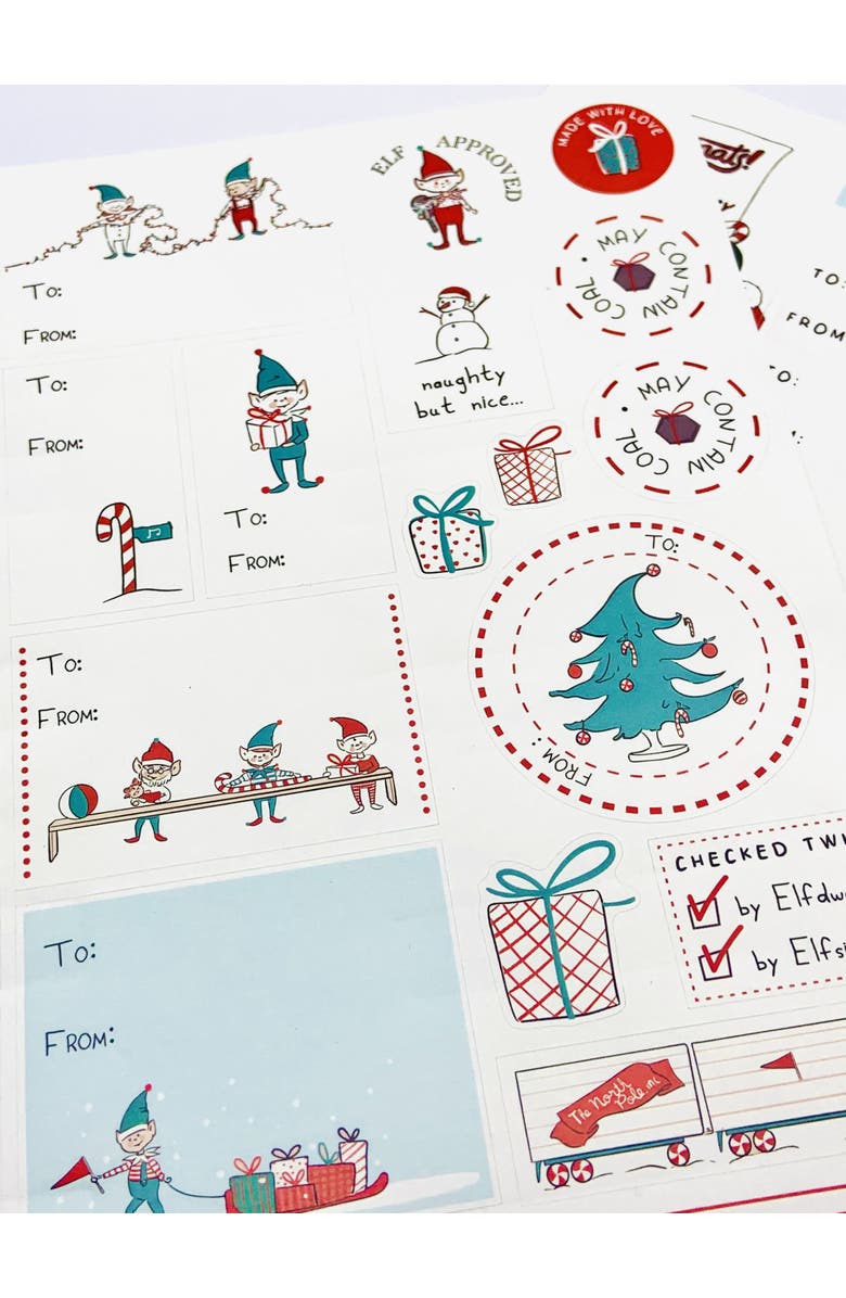 Ramus & Co Christmas/Holiday "Checked Twice" To/From Gift Labels, Alternate, color,