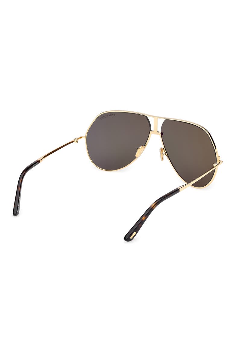 63mm Oversize Navigator Sunglasses, Alternate, color, SHINY DEEP GOLD / GREEN