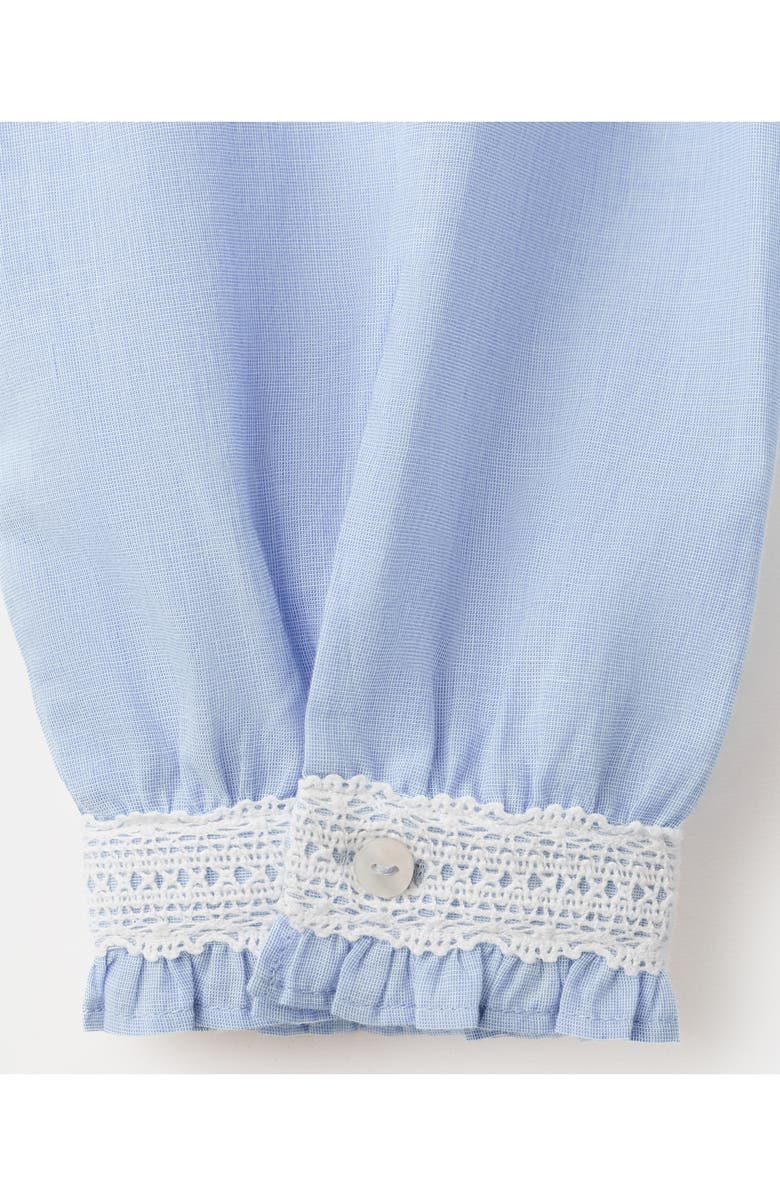 MANGO Floral Embroidered Lace Trim Button-Up Shirt, Alternate, color,