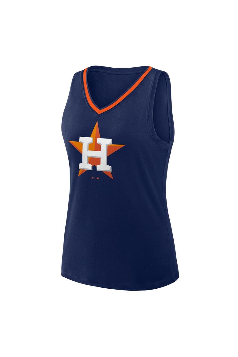 Women's  Navy Houston Astros Plus Sized Stellar Win V-Neck Tank Top, Alternate, color, Navy