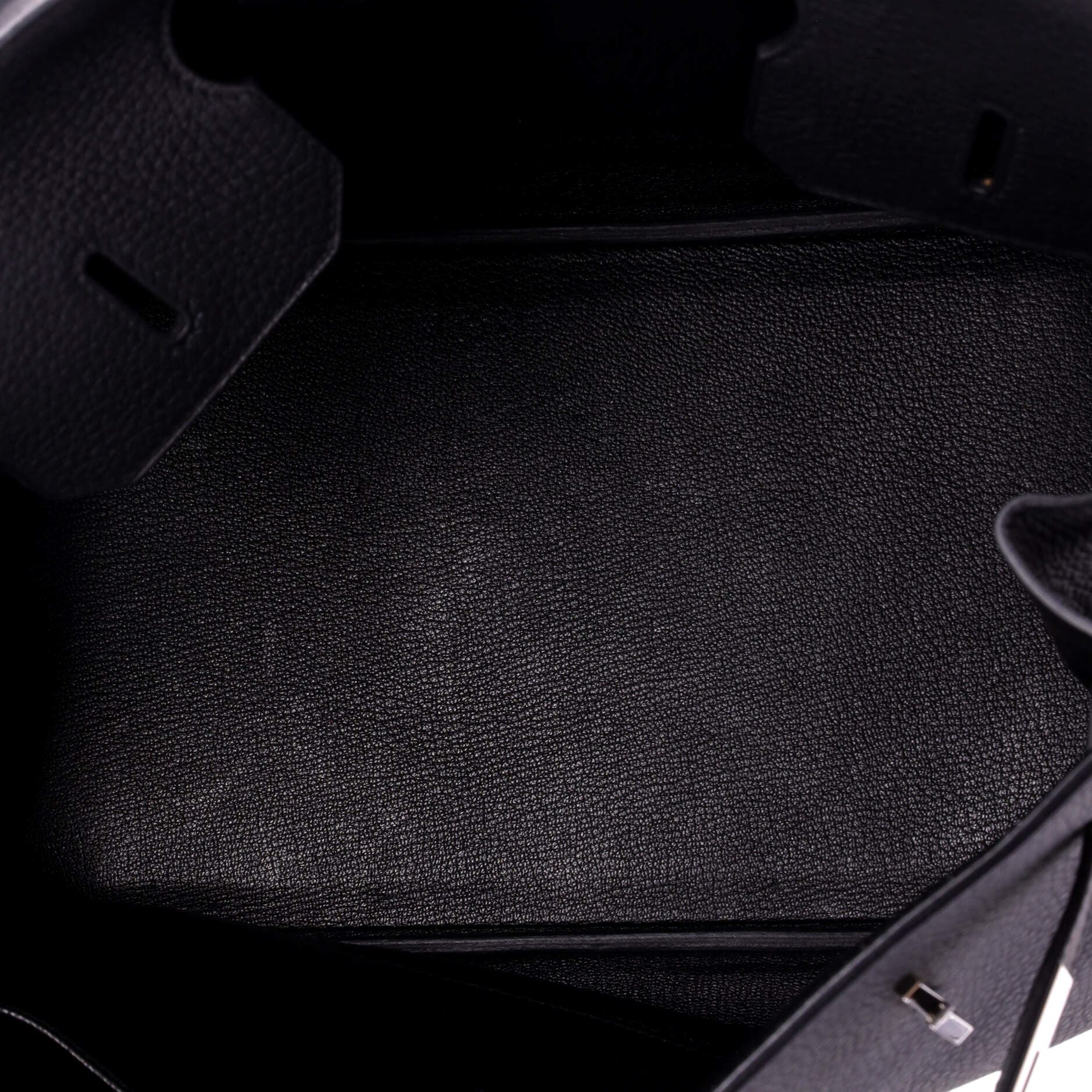 Pre-Owned Hermes Birkin Handbag Black Clemence with Palladium Hardware 35, Alternate, color, 