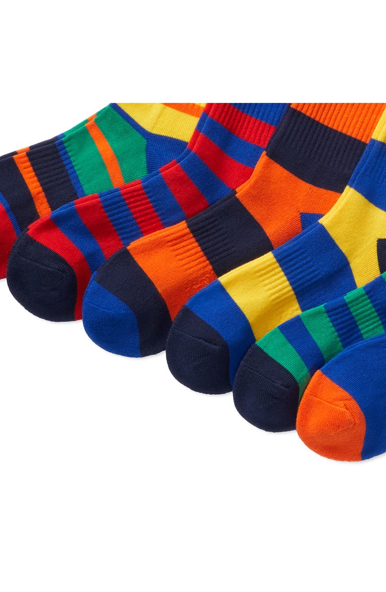 Polo Ralph Lauren Assorted 6-Pack Multistripe Polo Socks, Alternate, color, 