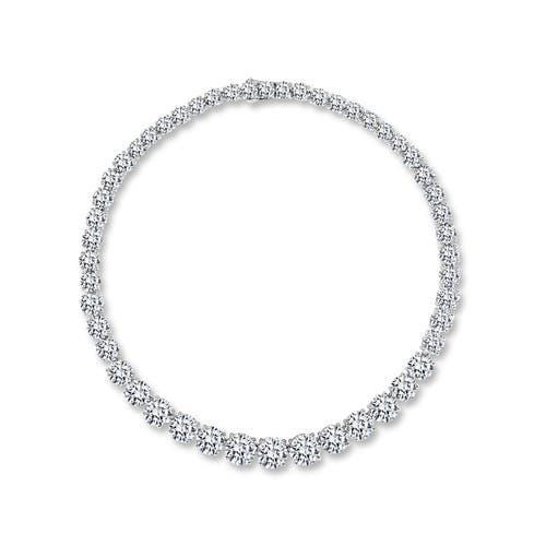 Anna Zuckerman Perfect Riviera Diamond Crystalline Necklace In Platinum