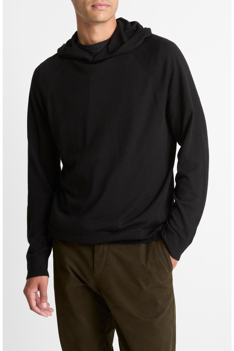 Wool & Cashmere Hooded Sweater, Main, color, BLACK