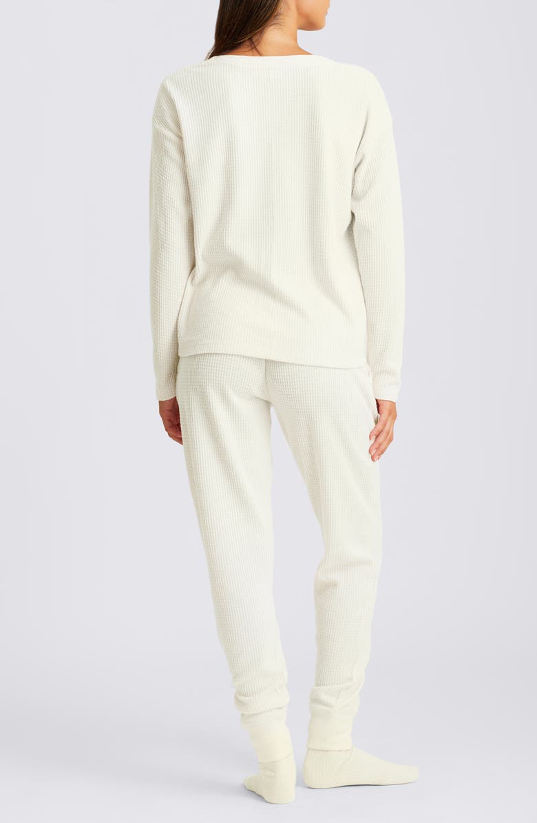Papinelle Supersoft Waffle Pajamas, Alternate, color, Ecru