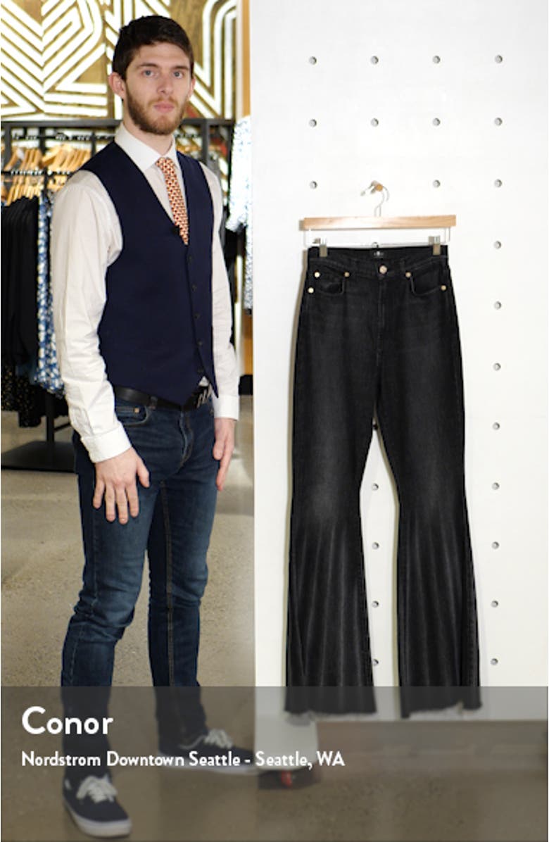 <sup>®</sup> High Waist Pleated Mega Flare Jeans, sales video thumbnail