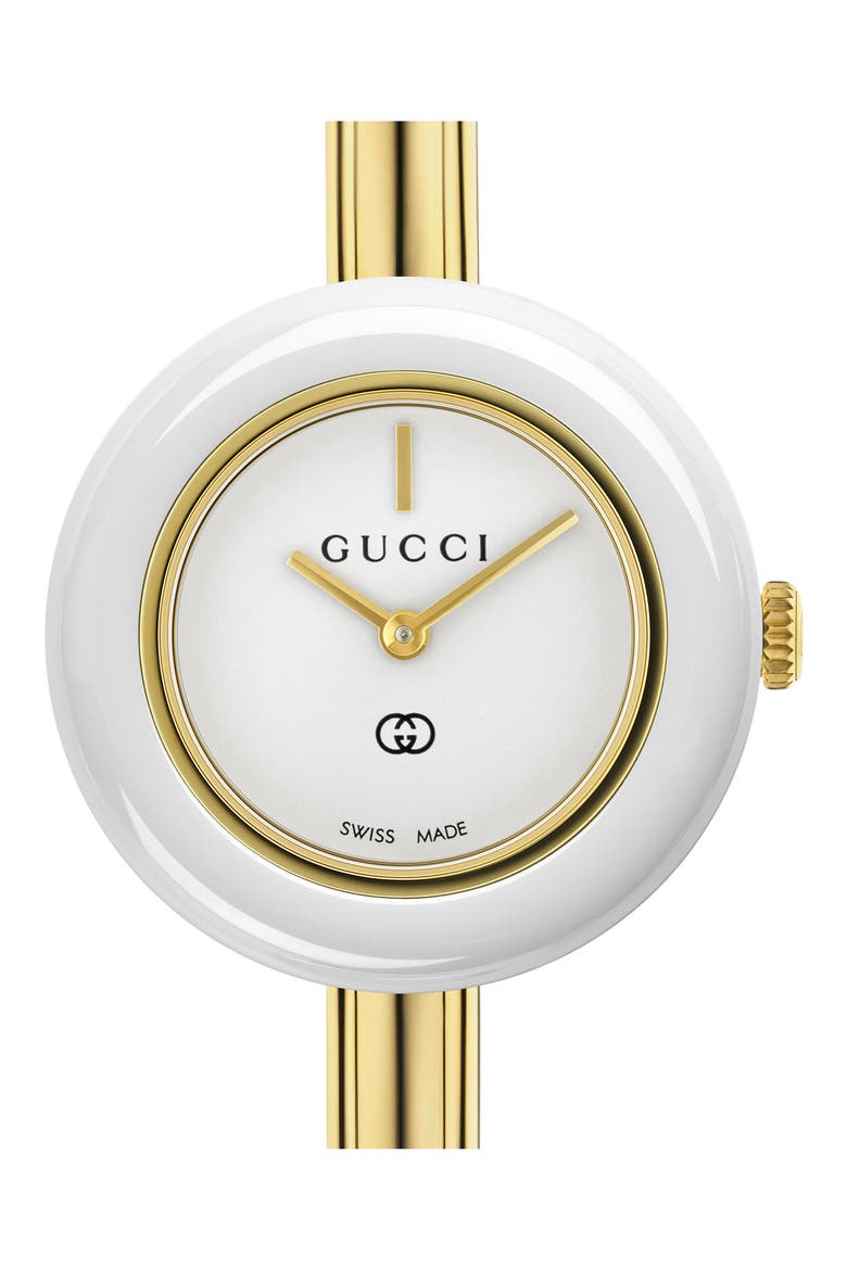 Play Bangle Bracelet Watch, 28mm, Alternate, color, WHITE/ GOLD
