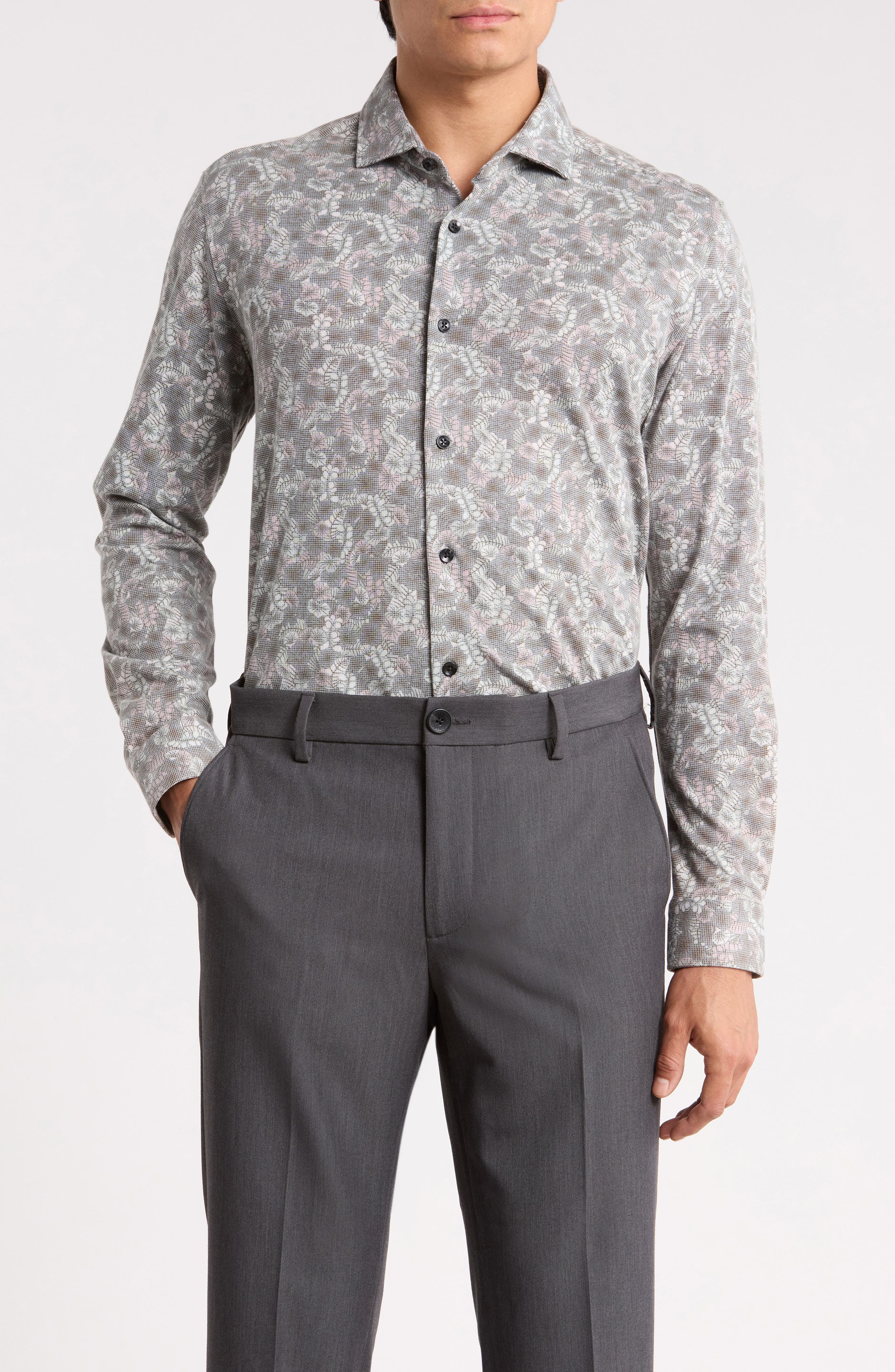 Long Sleeve Printed DryTouch Pique Shirt