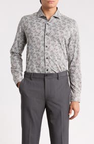 Stone Rose Long Sleeve Printed DryTouch Pique Shirt