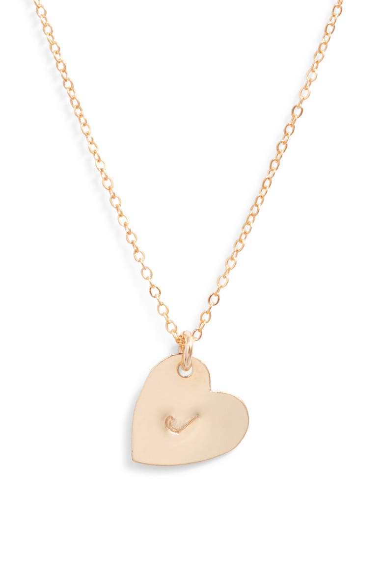Sophia Initial Heart Pendant Necklace, Main, color, GOLD / J
