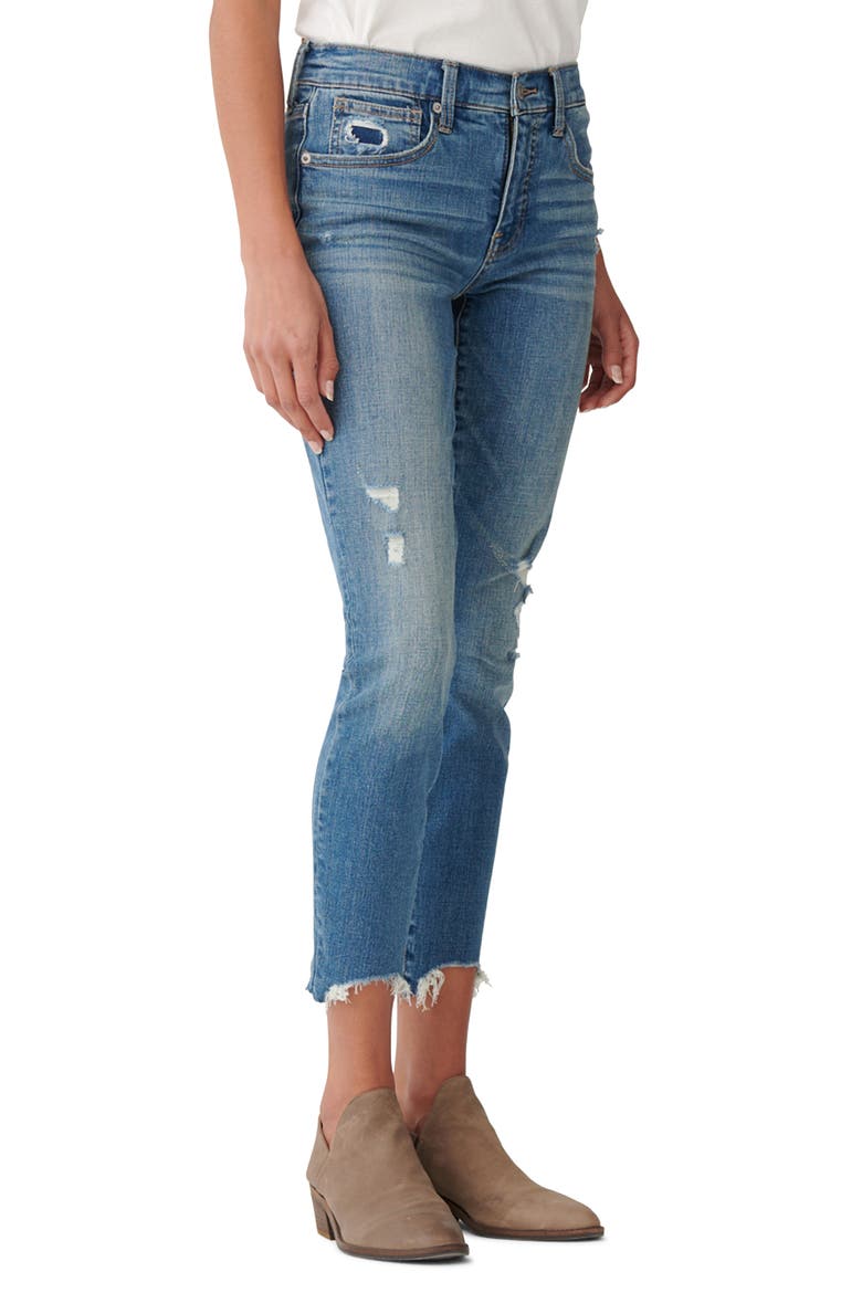 Ava Distressed Chewed Hem Crop Skinny Jeans, Alternate, color, VIA ALCALDE DX