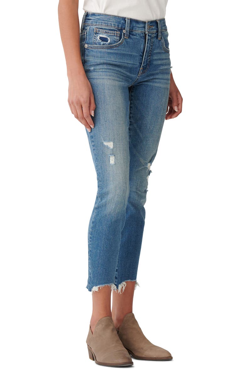 Lucky Brand Ava Distressed Chewed Hem Crop Skinny Jeans, Alternate, color, 