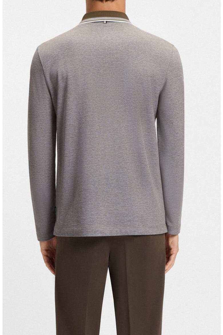 Pittman Long Sleeve Cotton Piqué Polo, Alternate, color, OPEN GREEN