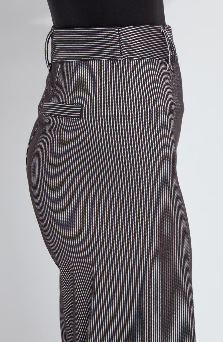 Lysse Darlene Stripe High Waist Wide Leg Pants, Alternate, color, Black Sheen Line