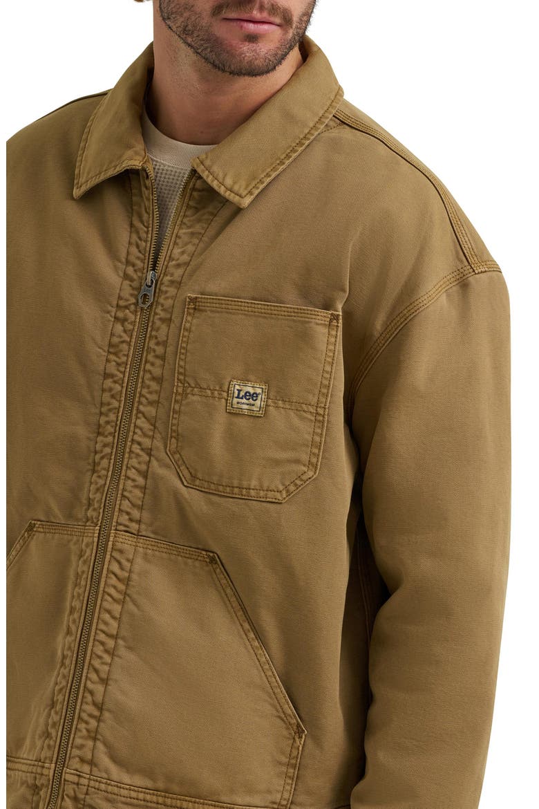 91W Quilt Lined Cotton Canvas Workwear Jacket, Alternate, color, DARK KHAKI