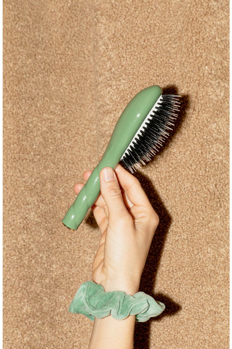 N.02 The Small Care & Detangling Hairbrush, Alternate, color, ALMOND GREEN