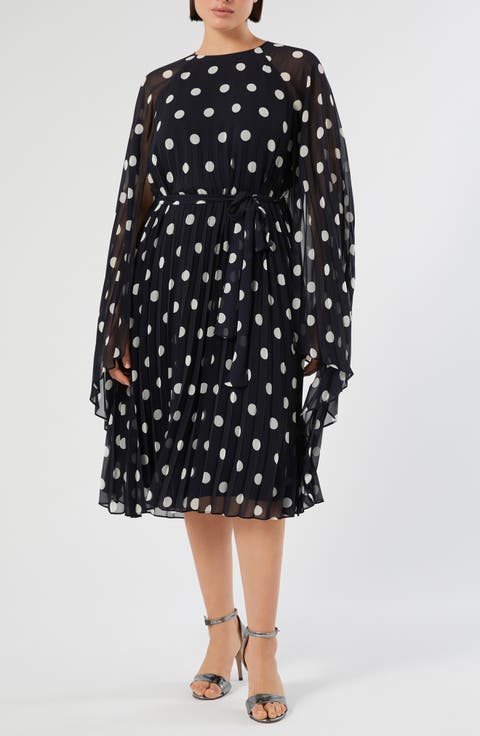 Long Sleeve Georgette Midi Dress (Plus)