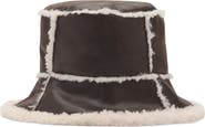 MANGO Faux Shearling Bucket Hat