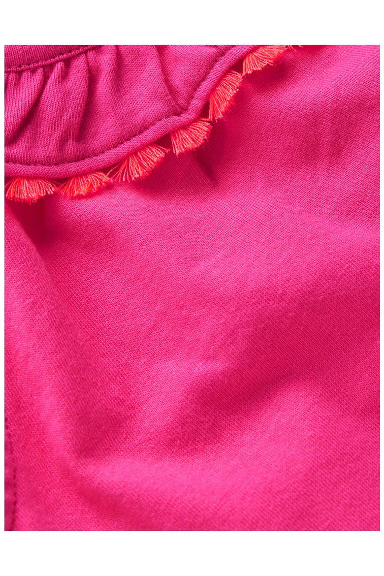 Kids' Ruffle Neck Cotton Top, Alternate, color, BRILLANT PINK