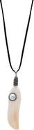 BY ADINA EDEN Onyx CZ & Pearl Feather Charm Necklace
