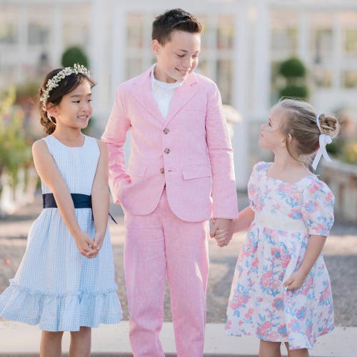 Hope & Henry Girls' Organic Puff Sleeve Party Dress, Kids In Bouquet Floral