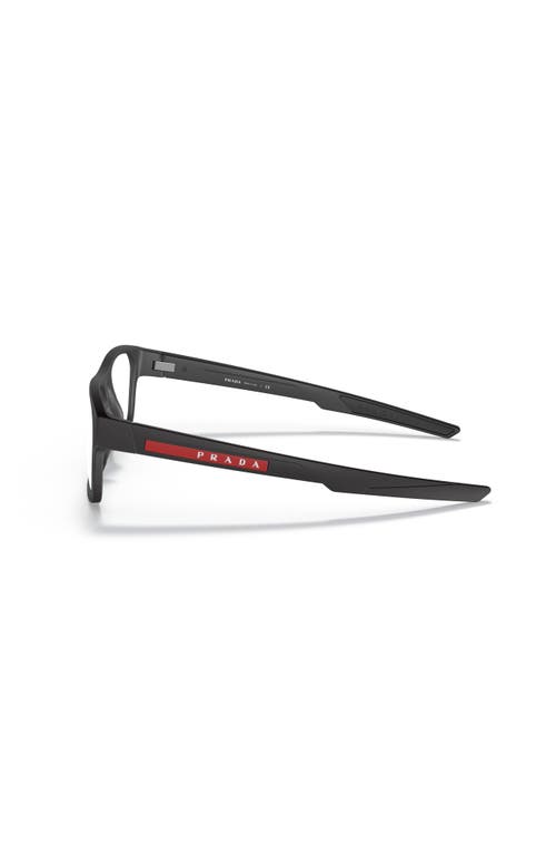 Prada Linea Rossa 57mm Rectangle Optical Glasses In Black