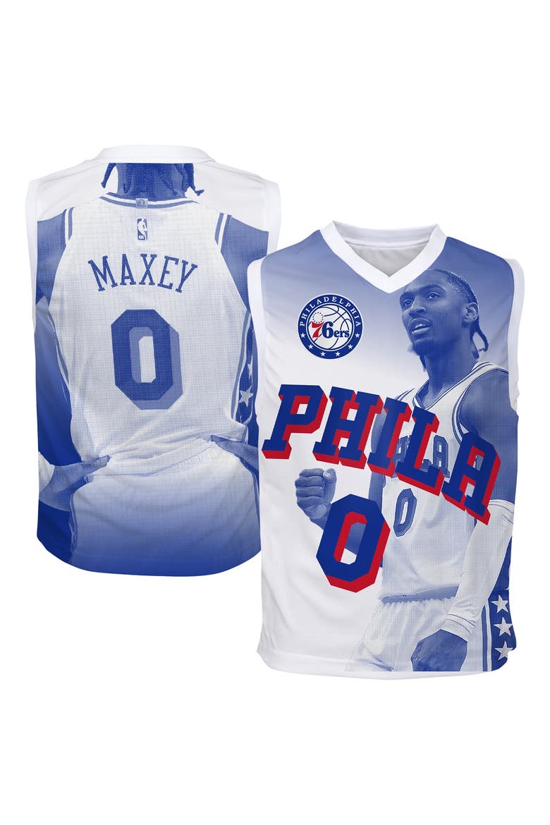 Youth Outerstuff Tyrese Maxey Royal Philadelphia 76ers Hometown Fashion Jersey, Main, color, Royal